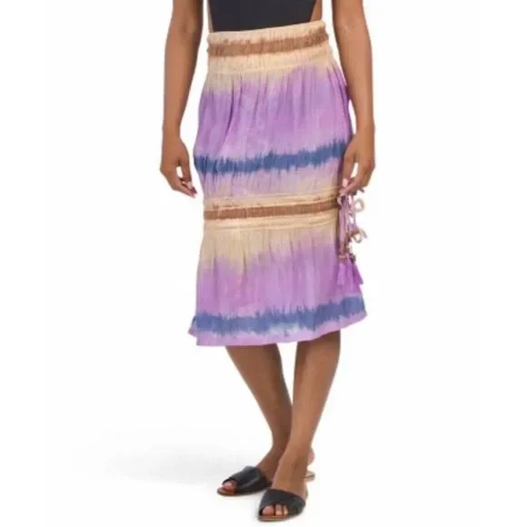 Tiare Hawaii Aina Mini Dress S/M Lilac Ombré Cover Up Swim Strapless Skirt - Picture 4 of 4
